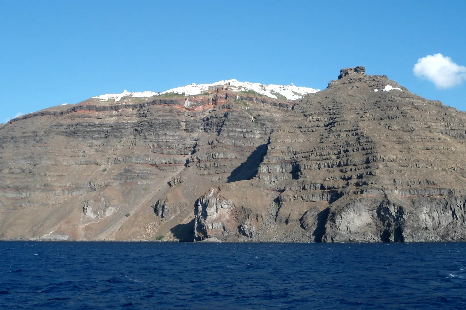 Skaros Rock promontory seen from the white houses of Imerovigli